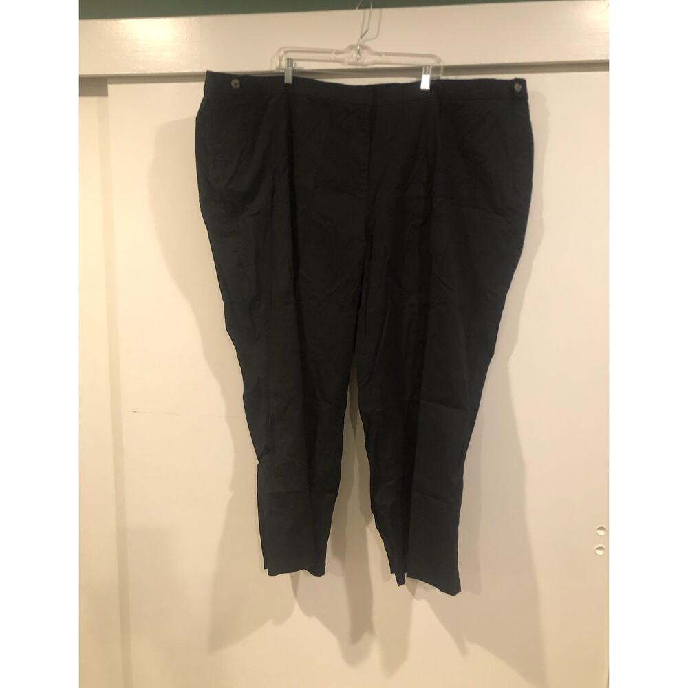 NWT NEW Black Cotton Trousers‎ Liz Claiborne Liz + Me Plus Size 34W 5X